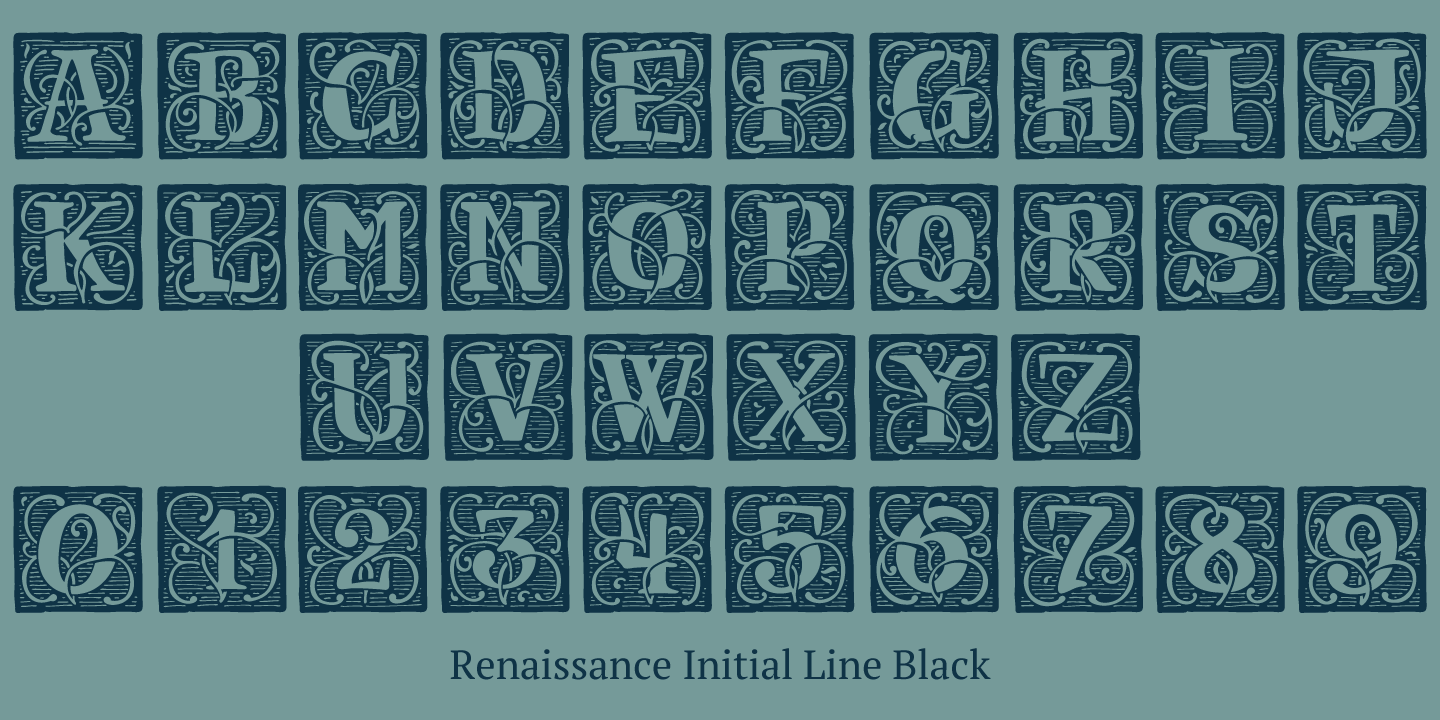 Пример шрифта Renaissance Initial #12